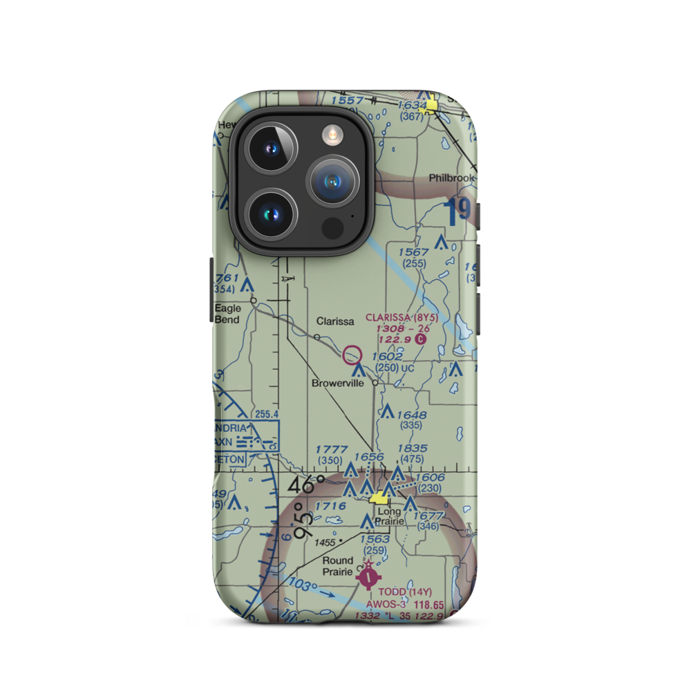 Clarissa Municipal Airport (8Y5) VFR Sectional  Tough iPhone Case iPhone 16 Pro model shown