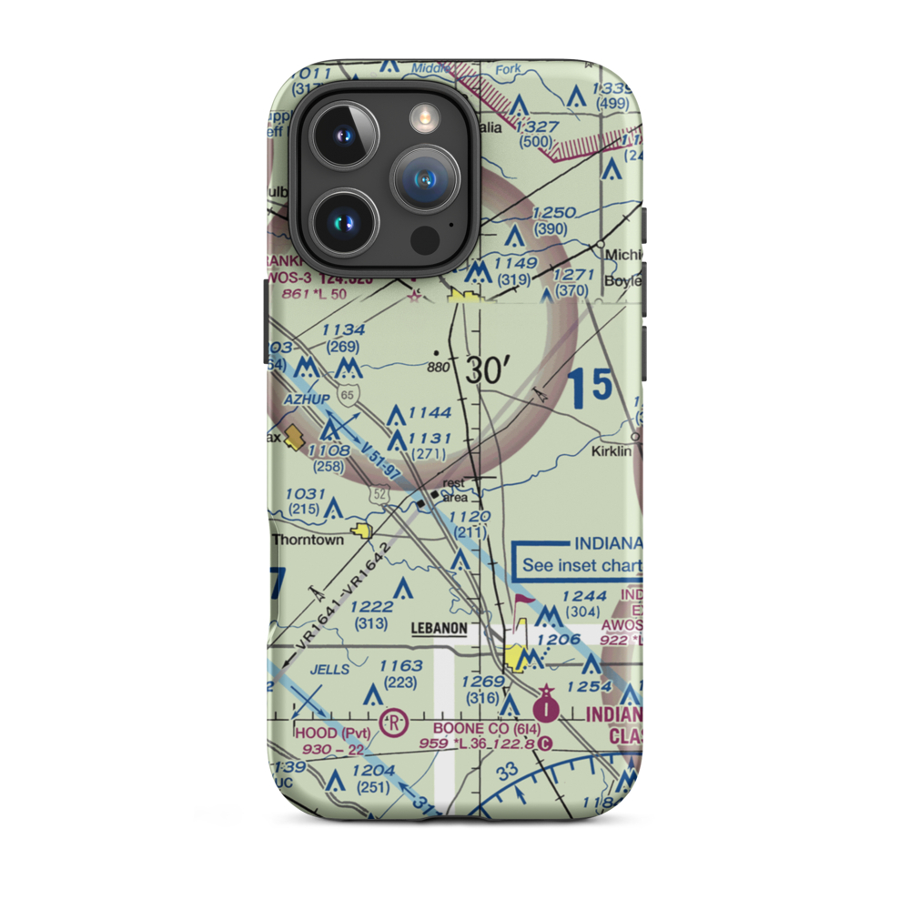 Clark Airport (19IN) VFR Sectional  Tough iPhone Case iPhone 16 Pro Max model shown