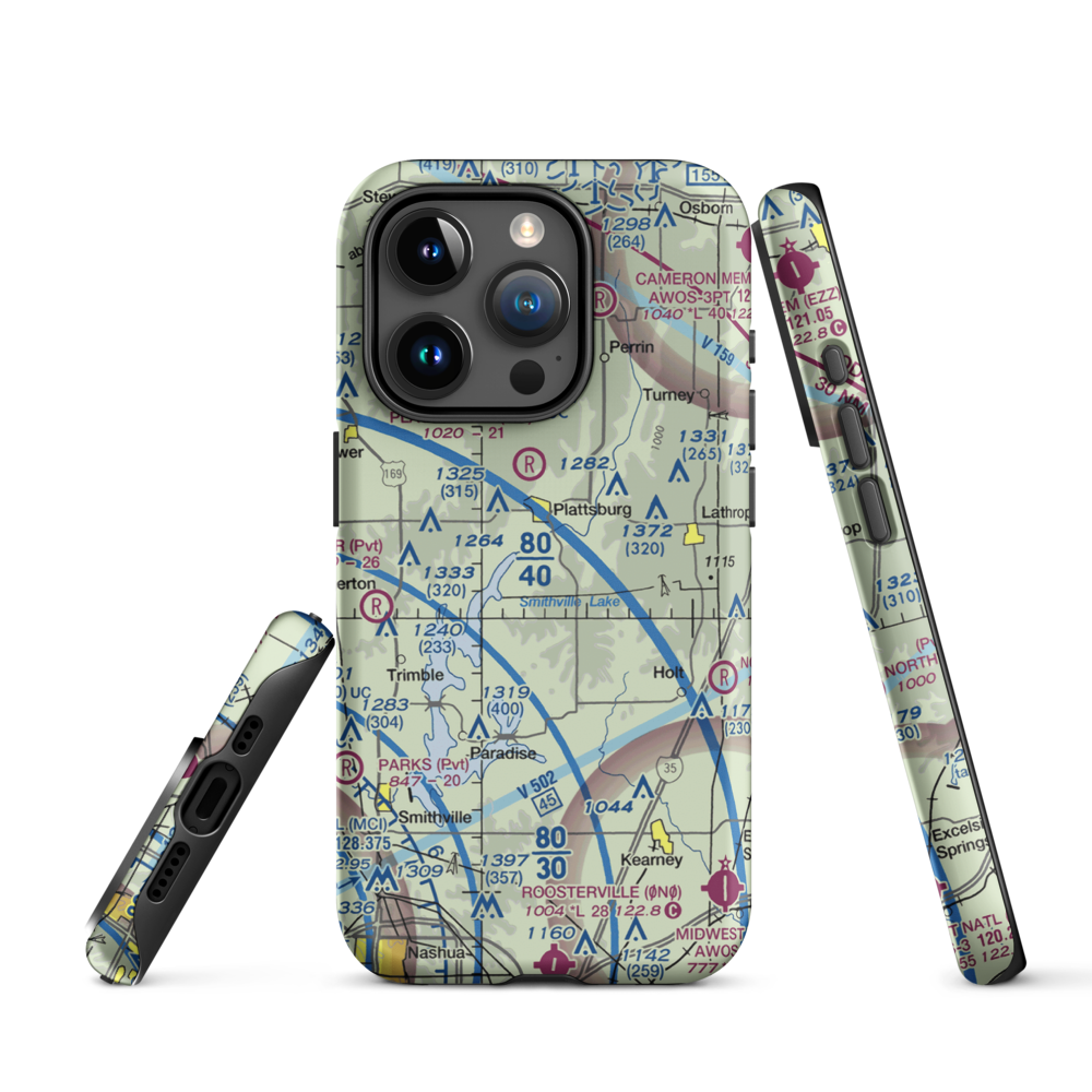 Clark Airport (7MO8) VFR Sectional  Tough iPhone Case iPhone 15 Pro model shown
