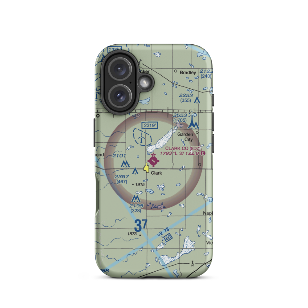 Clark County Airport (8D7) VFR Sectional  Tough iPhone Case iPhone 16 model shown