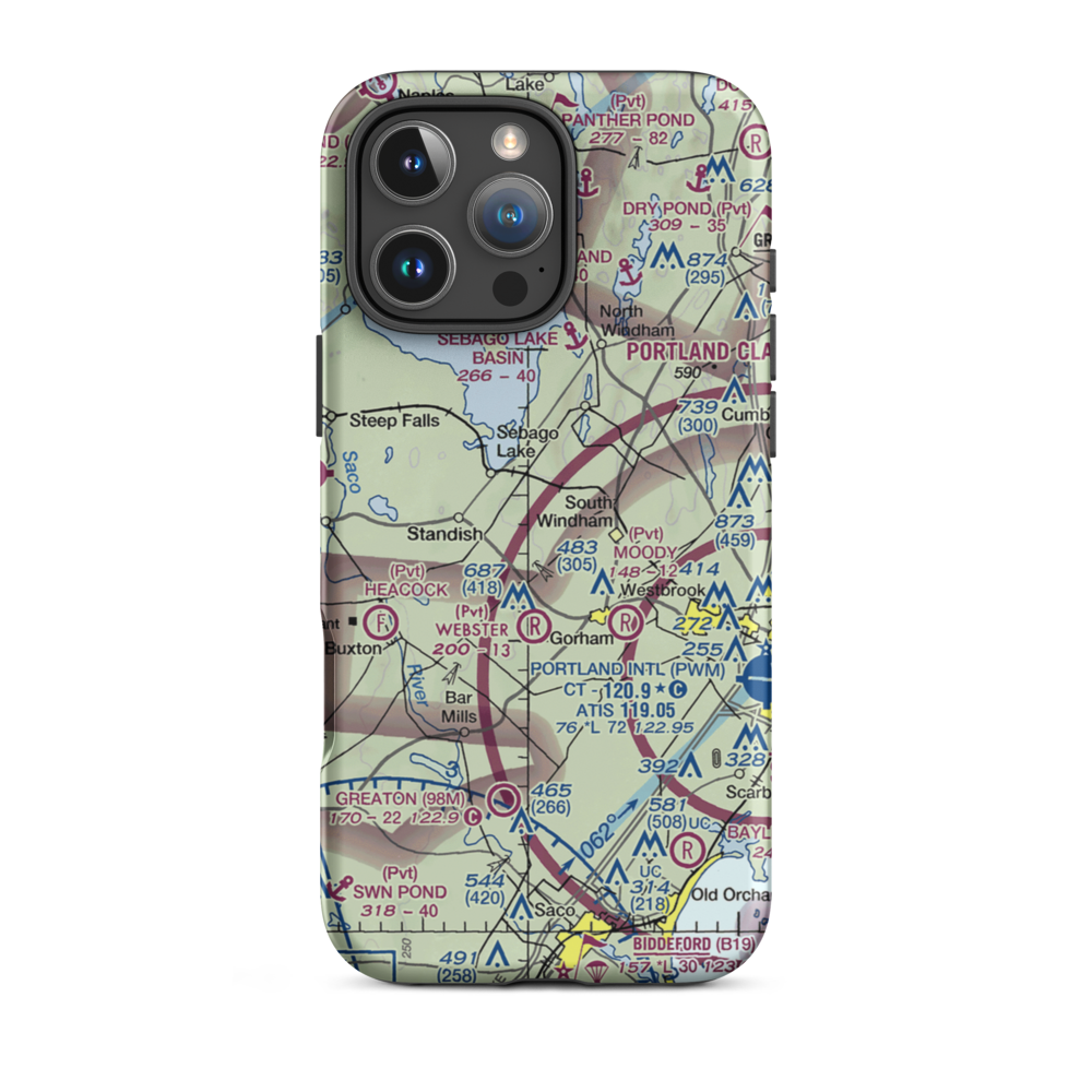 Clark Field (ME96) VFR Sectional  Tough iPhone Case iPhone 16 Pro Max model shown