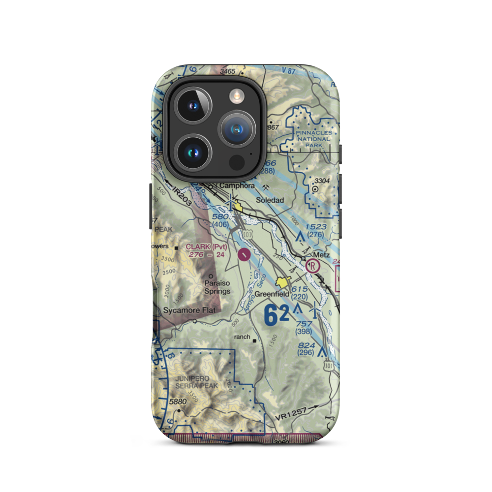 Clark Ranch Airport (3CA9) VFR Sectional  Tough iPhone Case iPhone 16 Pro model shown