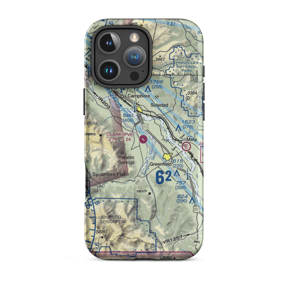 Clark Ranch Airport (3CA9) VFR Sectional  Tough iPhone Case iPhone 16 Pro Max model shown