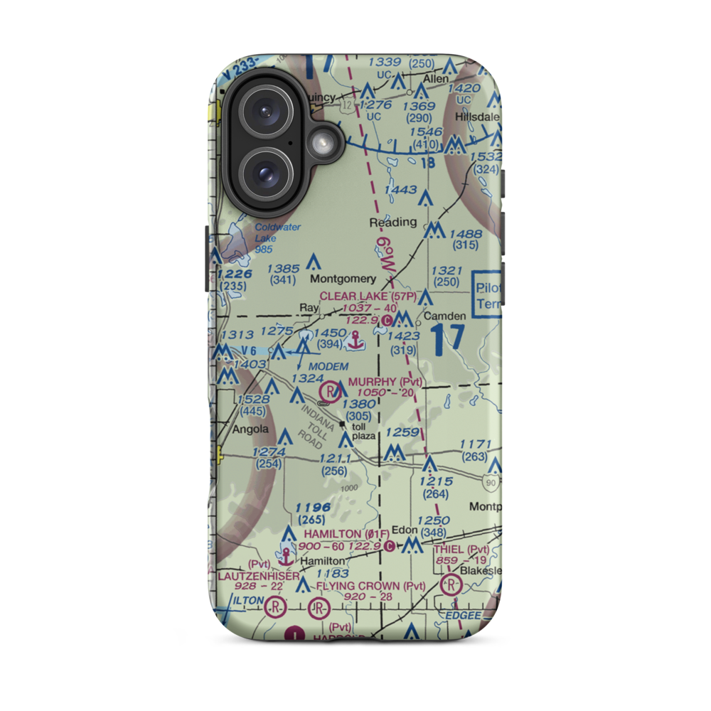 Clear Lake Seaplane Base (57P) VFR Sectional  Tough iPhone Case iPhone 16 Plus model shown