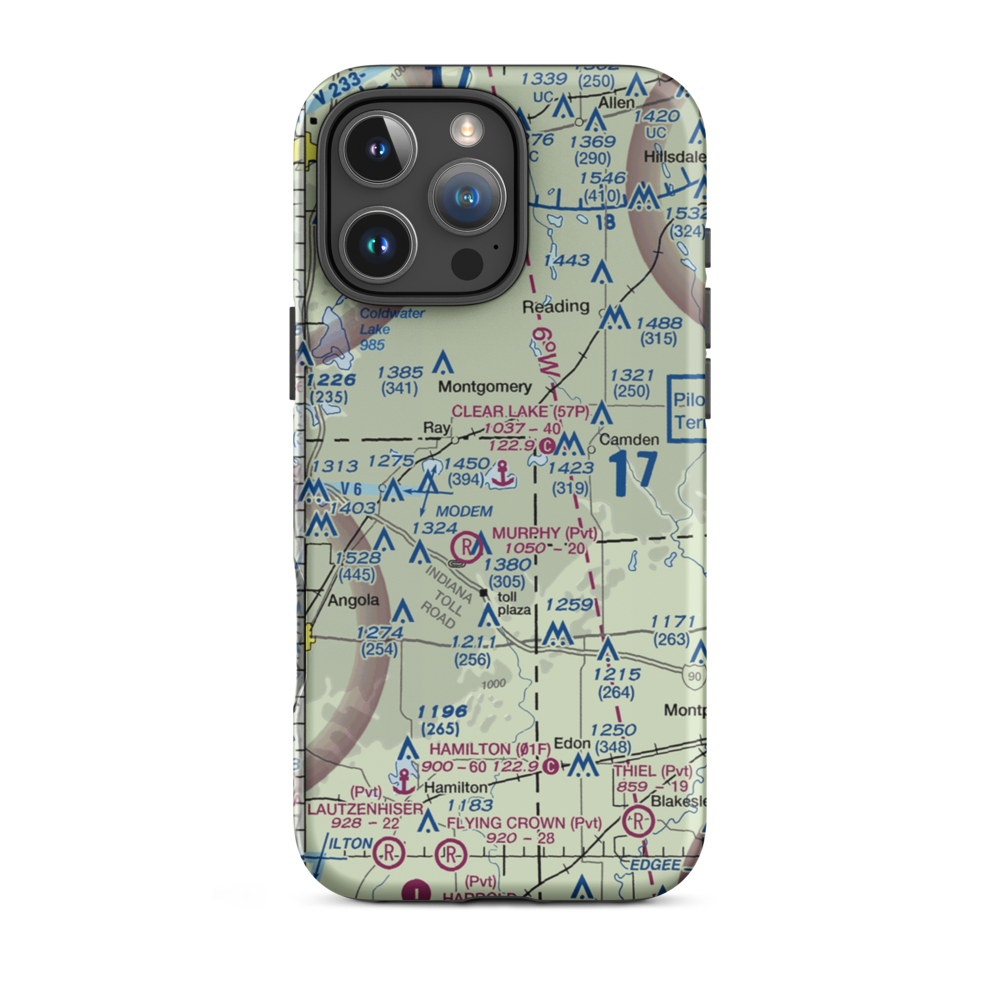 Clear Lake Seaplane Base (57P) VFR Sectional  Tough iPhone Case iPhone 16 Pro Max model shown