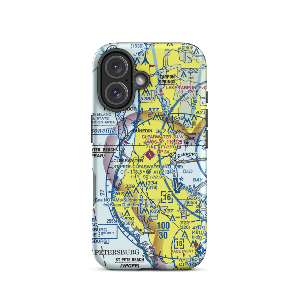 Clearwater Air Park (CLW) VFR Sectional  Tough iPhone Case iPhone 16 model shown