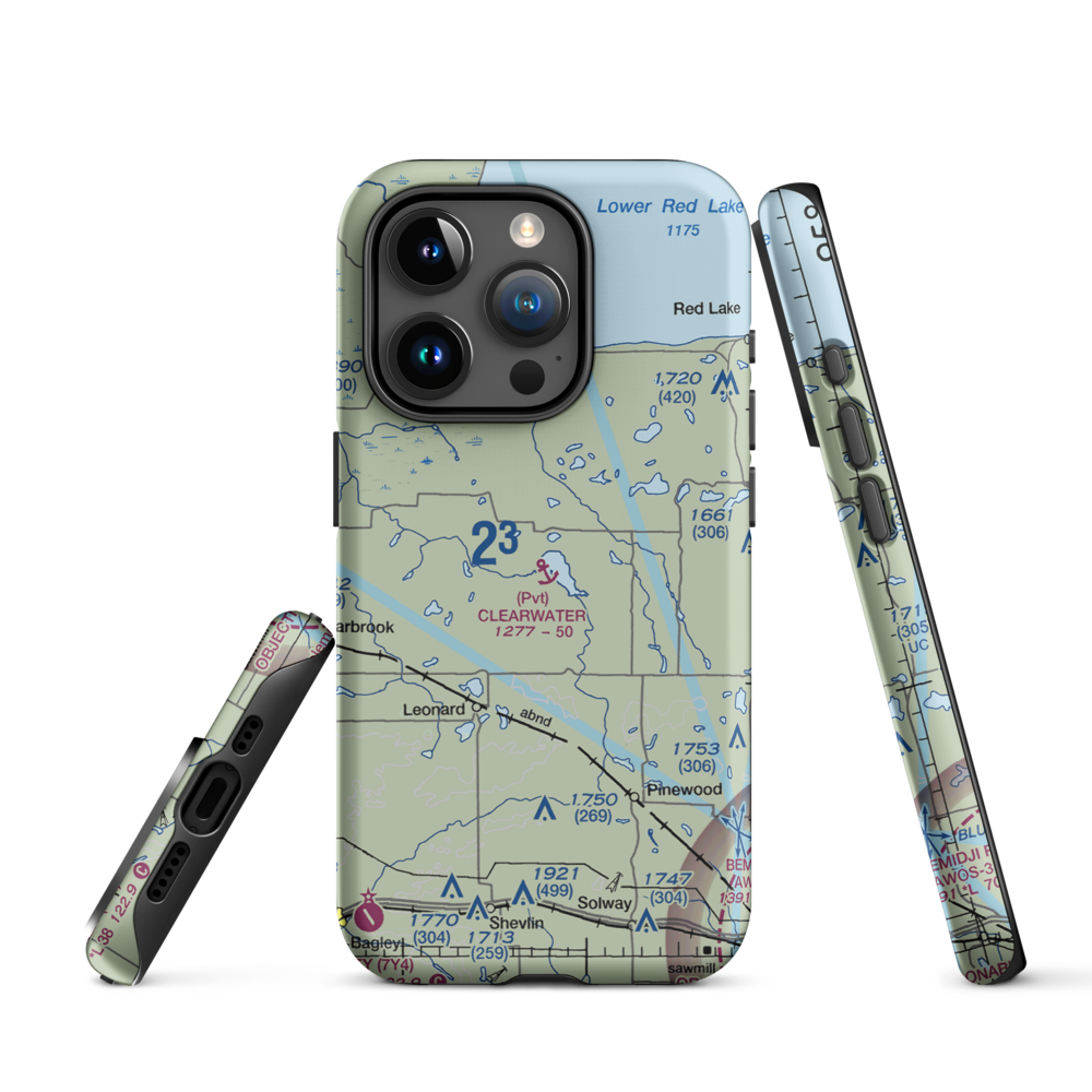 Clearwater Seaplane Base (21MN) VFR Sectional  Tough iPhone Case iPhone 15 Pro model shown