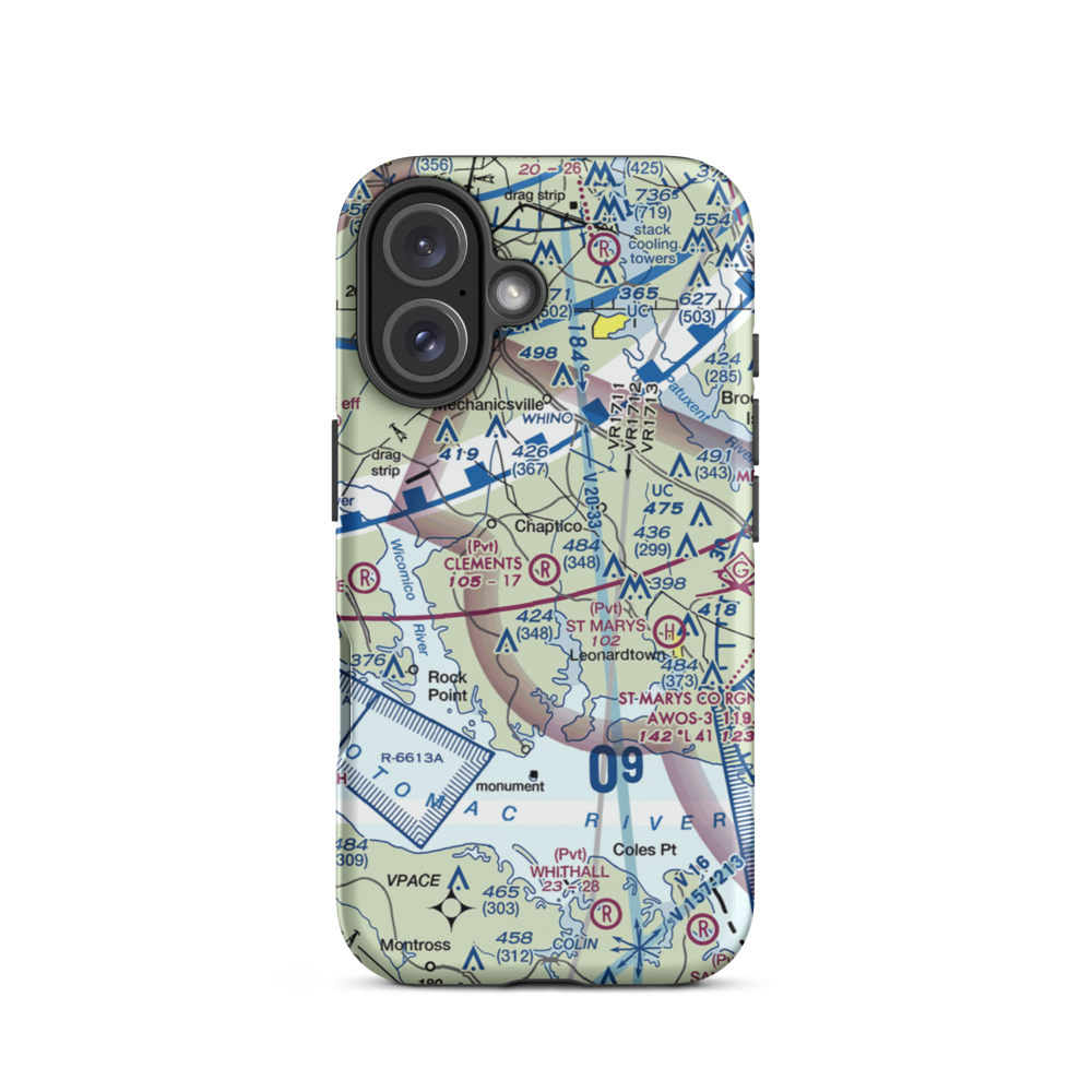 Clements Airport (4MD4) VFR Sectional  Tough iPhone Case iPhone 16 model shown