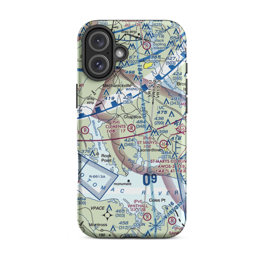 Clements Airport (4MD4) VFR Sectional  Tough iPhone Case iPhone 16 Plus model shown