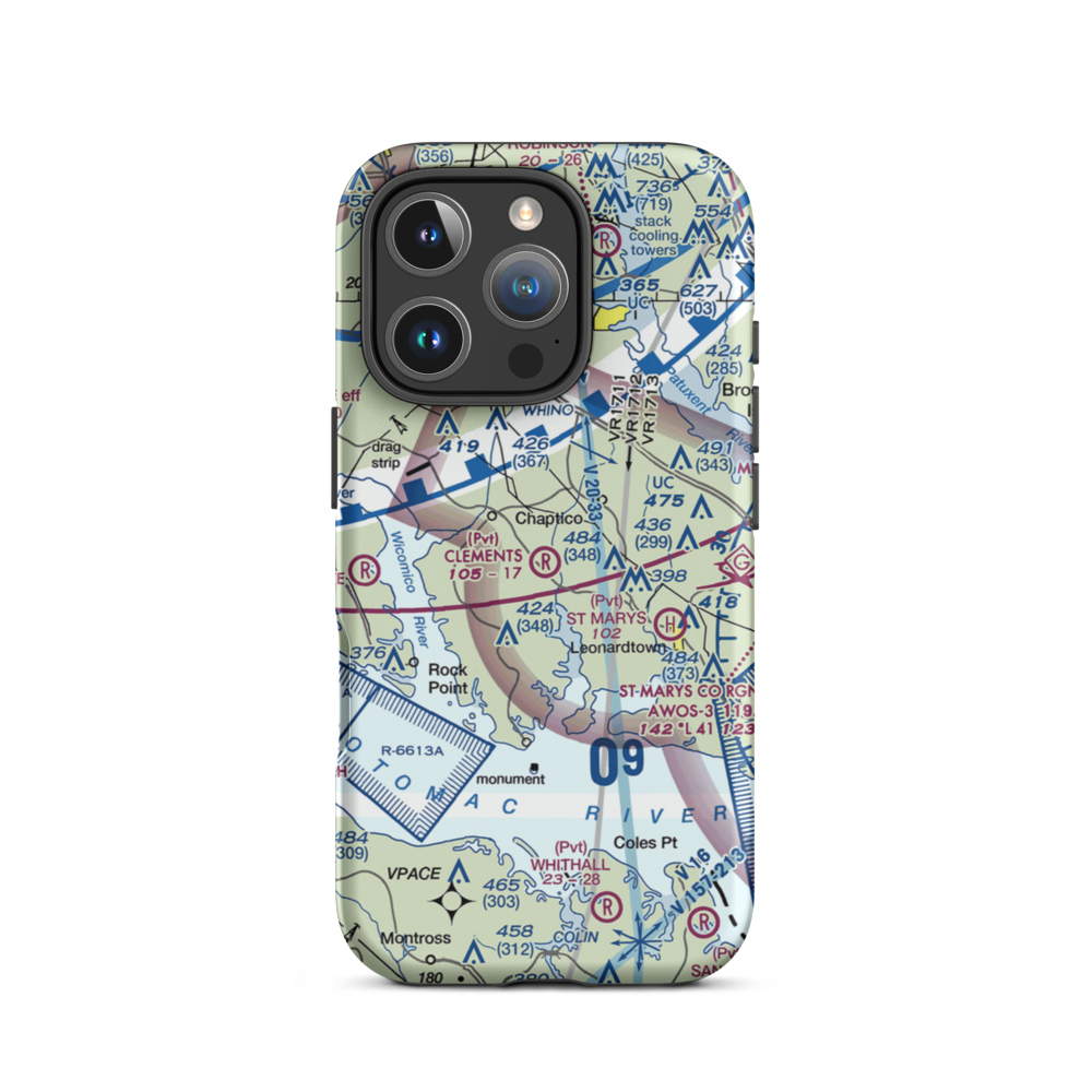 Clements Airport (4MD4) VFR Sectional  Tough iPhone Case iPhone 16 Pro model shown