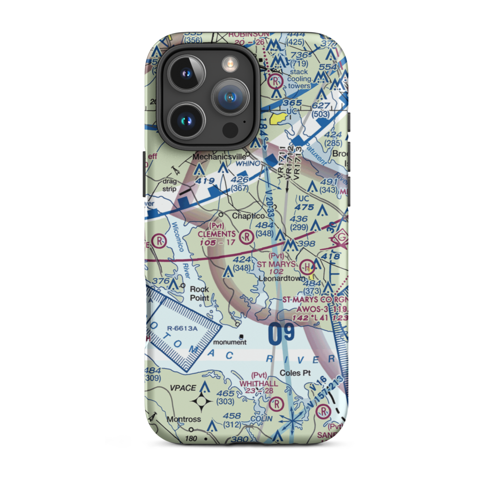 Clements Airport (4MD4) VFR Sectional  Tough iPhone Case iPhone 16 Pro Max model shown
