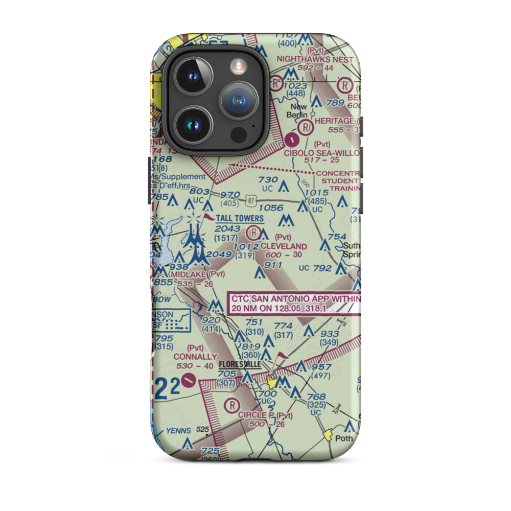 Cleveland Airport (TE12) VFR Sectional  Tough iPhone Case iPhone 16 Pro Max model shown