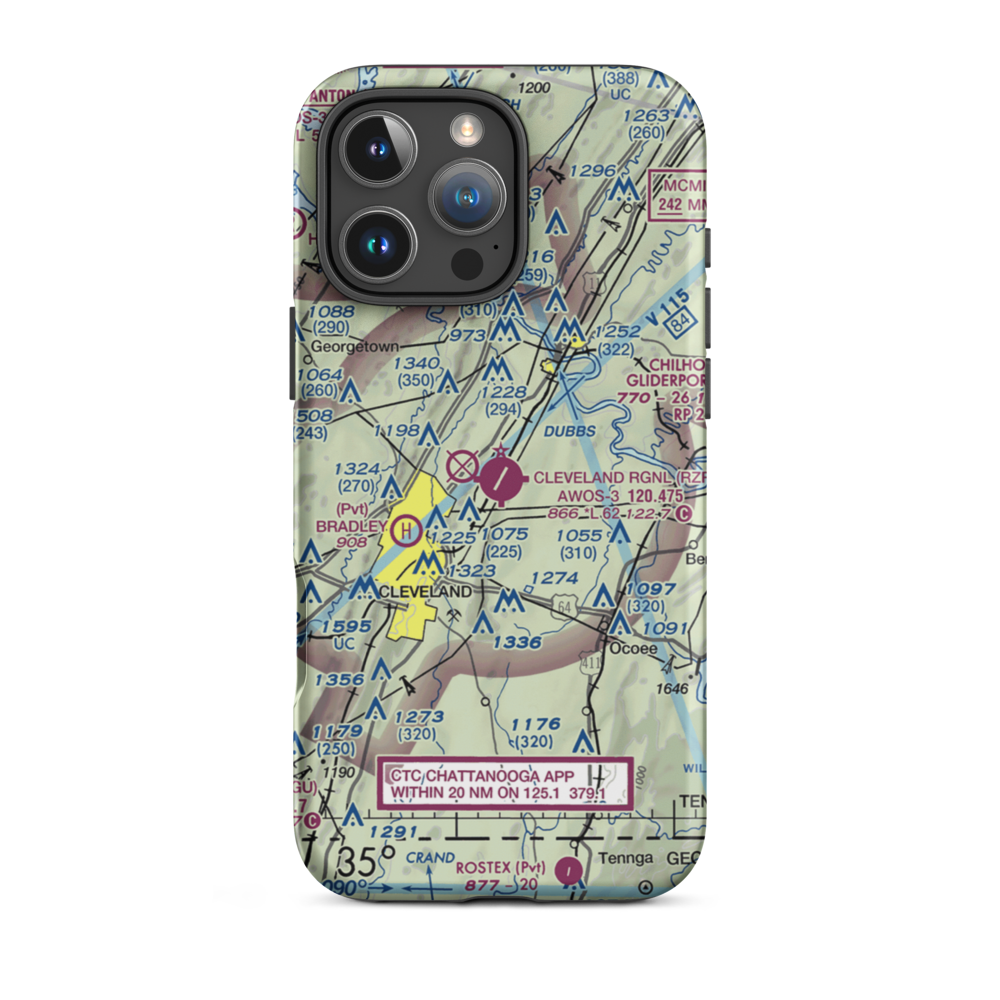 Cleveland Regional Jetport (RZR) VFR Sectional  Tough iPhone Case iPhone 16 Pro Max model shown