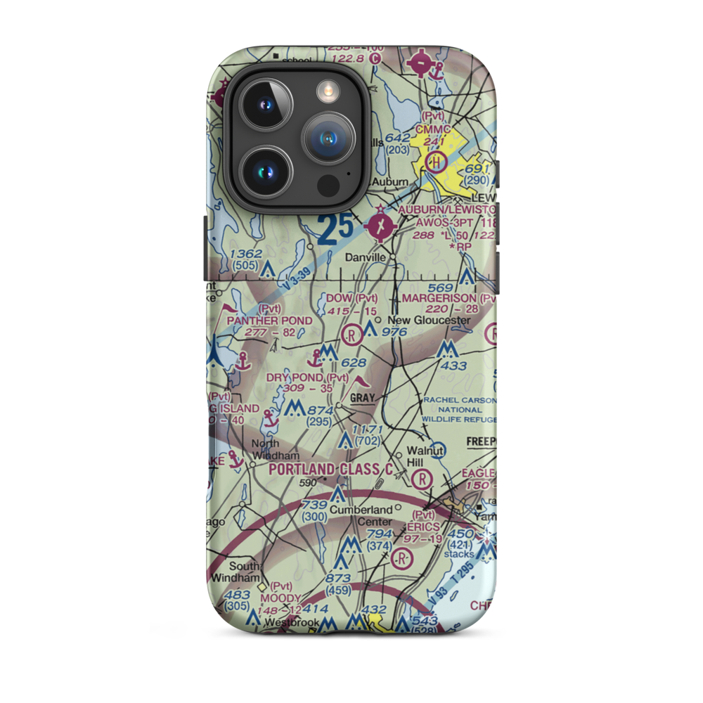 Cliff Dow Airport (54ME) VFR Sectional  Tough iPhone Case iPhone 16 Pro Max model shown