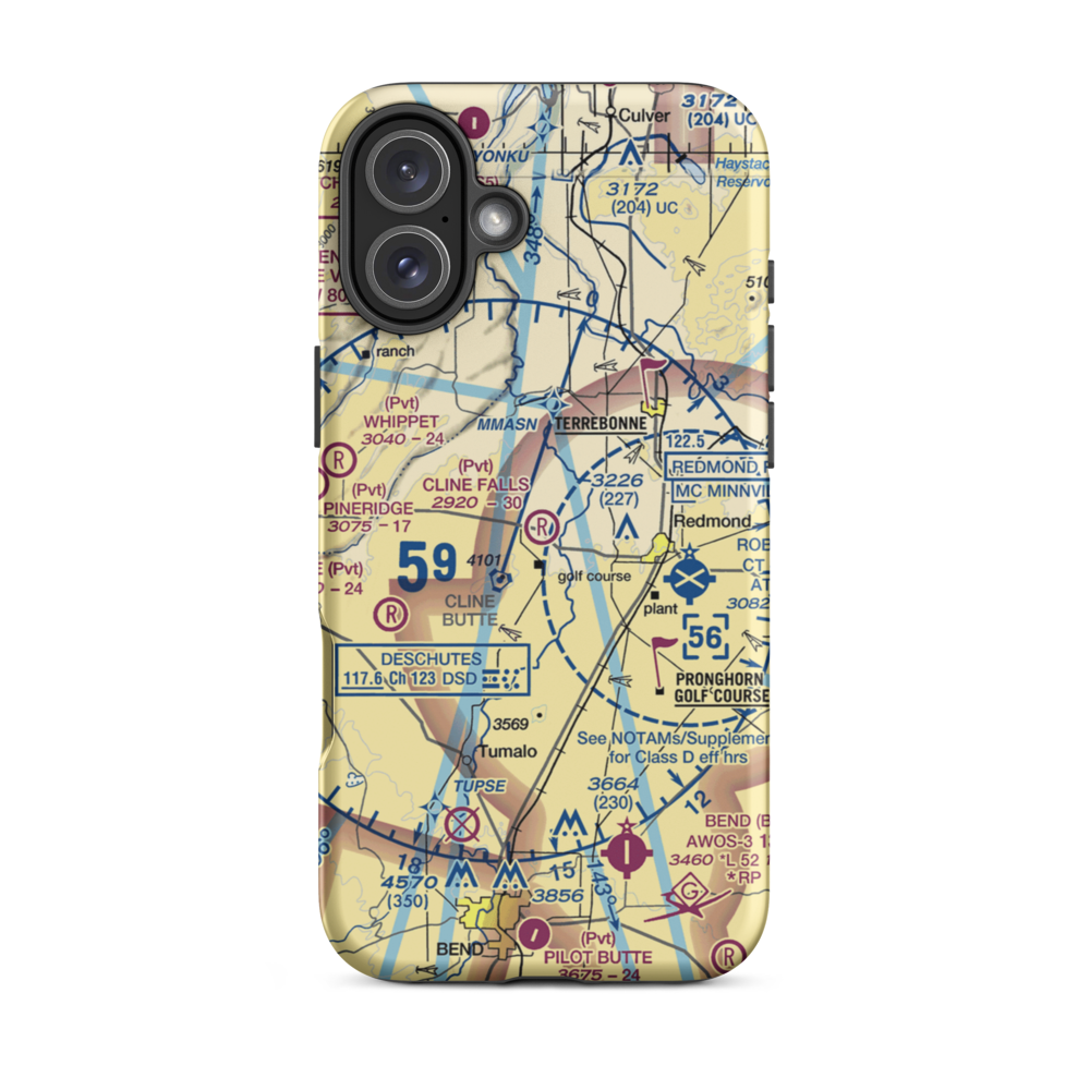 Cline Falls Air Park (3OR8) VFR Sectional  Tough iPhone Case iPhone 16 Plus model shown
