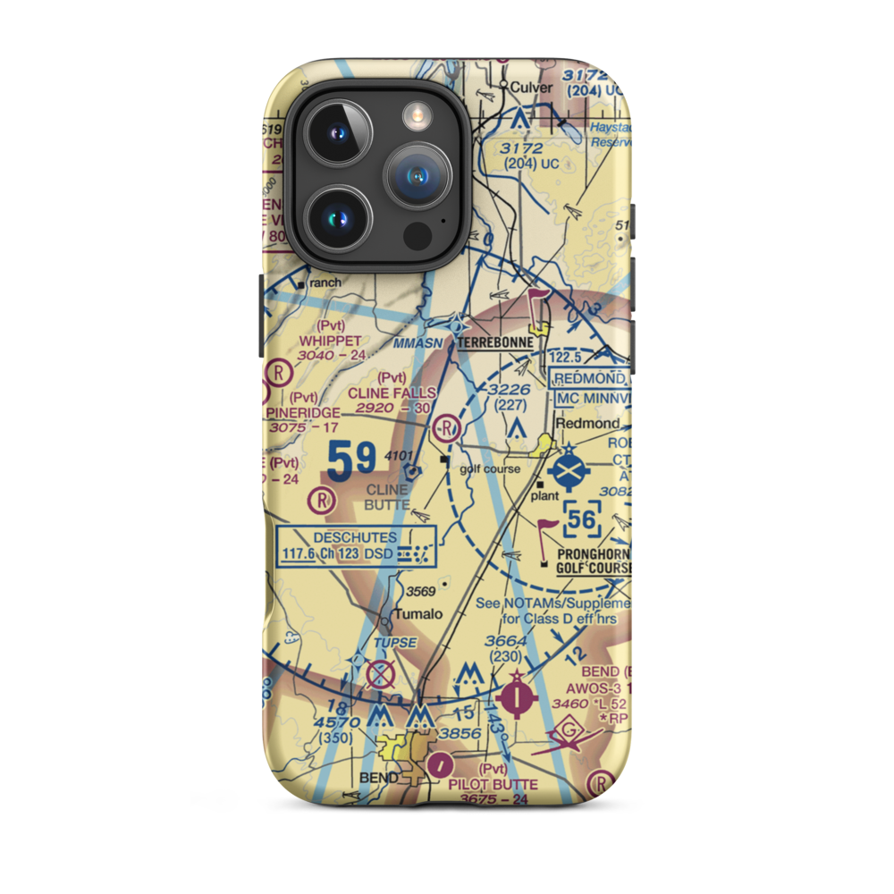 Cline Falls Air Park (3OR8) VFR Sectional  Tough iPhone Case iPhone 16 Pro Max model shown