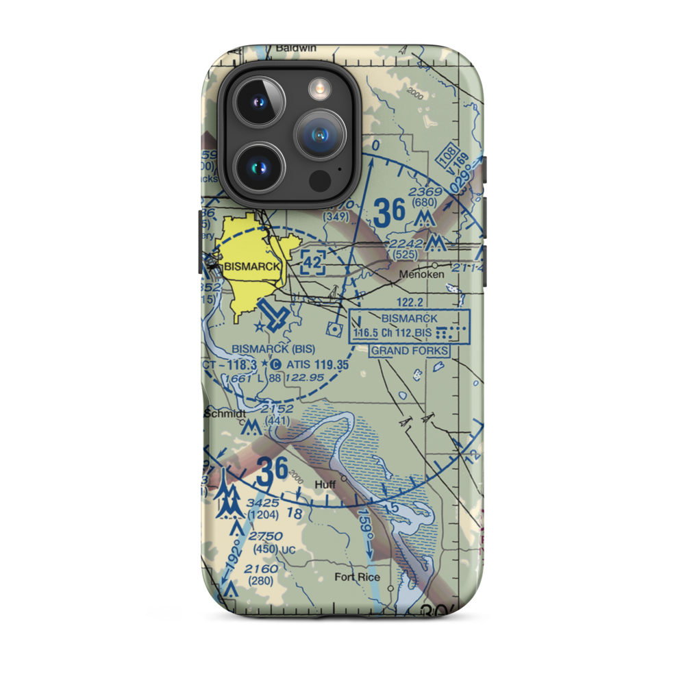 Cloud Nine Airport (ND98) VFR Sectional  Tough iPhone Case iPhone 16 Pro Max model shown