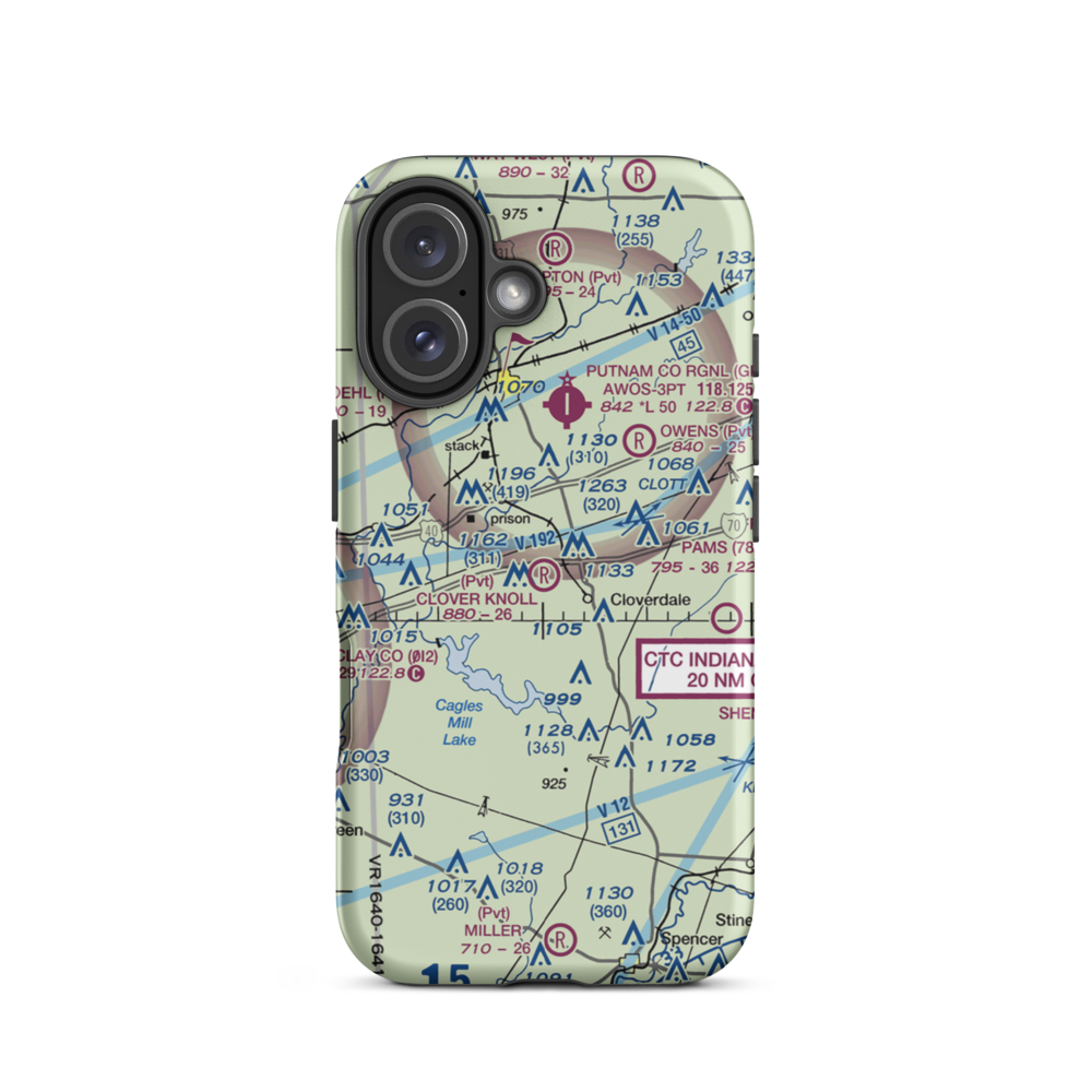 Clover Knoll Airport (II07) VFR Sectional  Tough iPhone Case iPhone 16 model shown