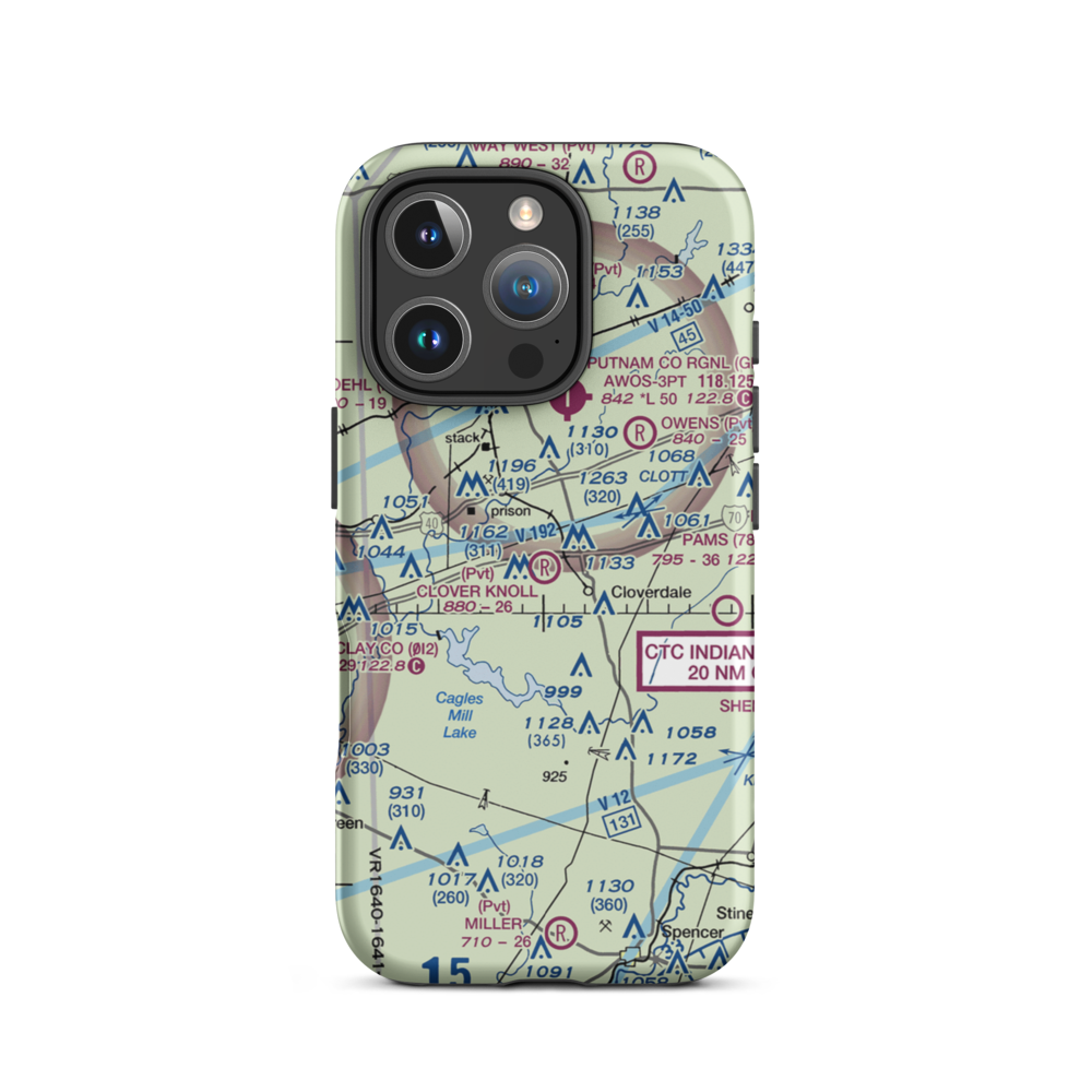Clover Knoll Airport (II07) VFR Sectional  Tough iPhone Case iPhone 16 Pro model shown