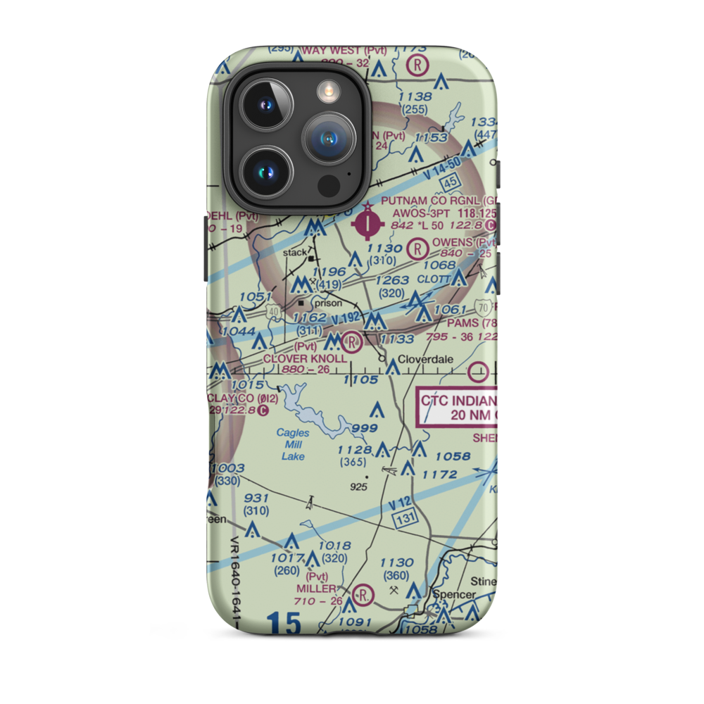 Clover Knoll Airport (II07) VFR Sectional  Tough iPhone Case iPhone 16 Pro Max model shown