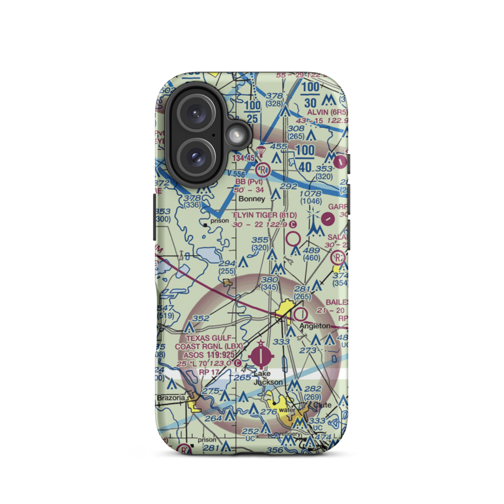 Clover Lake Farms Airport (TE77) VFR Sectional  Tough iPhone Case iPhone 16 model shown
