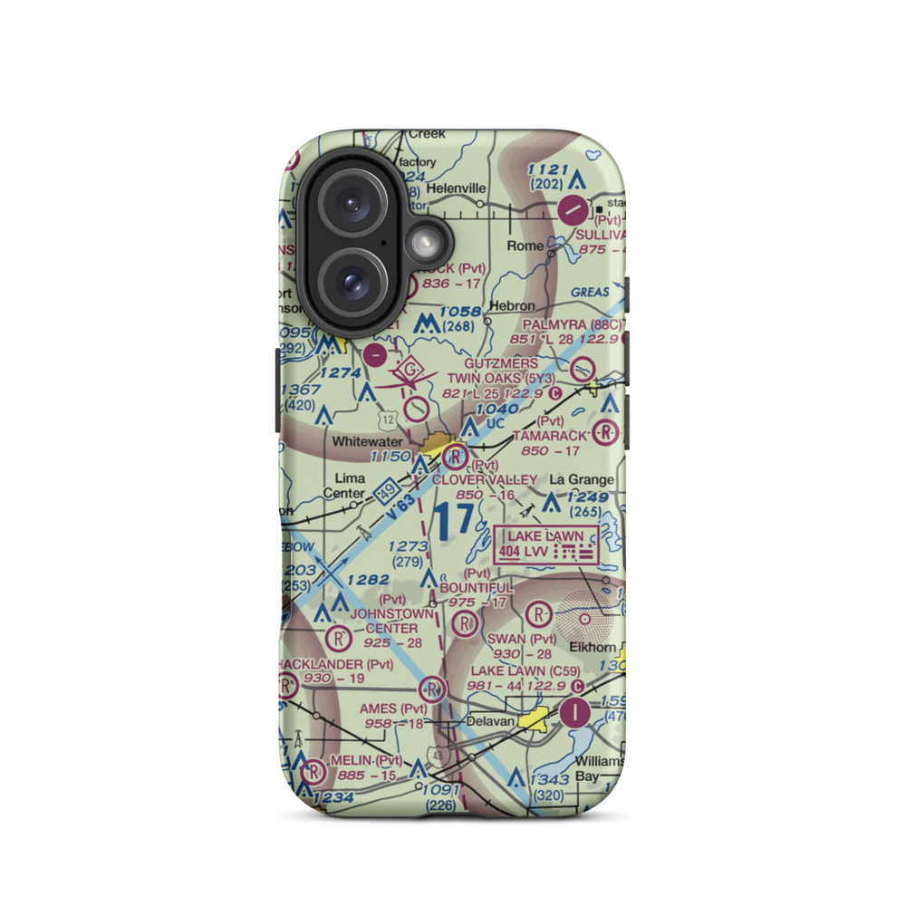 Clover Valley Airport (3WI5) VFR Sectional  Tough iPhone Case iPhone 16 model shown