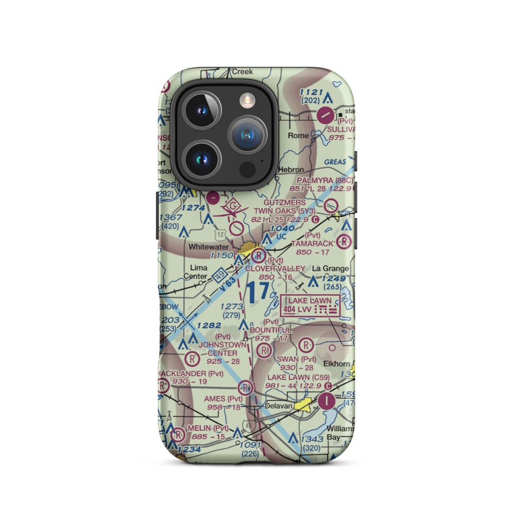 Clover Valley Airport (3WI5) VFR Sectional  Tough iPhone Case iPhone 16 Pro model shown
