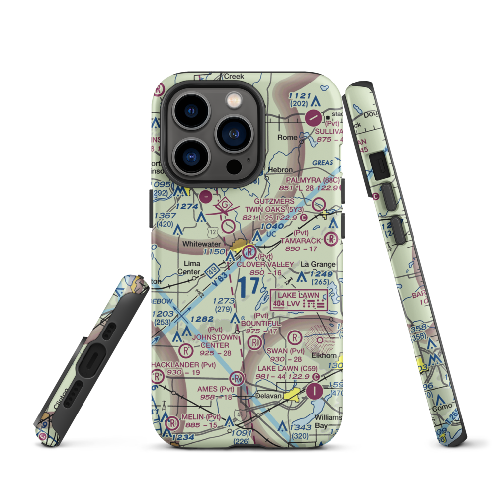 Clover Valley Airport (3WI5) VFR Sectional  Tough iPhone Case iPhone 13 Pro model shown