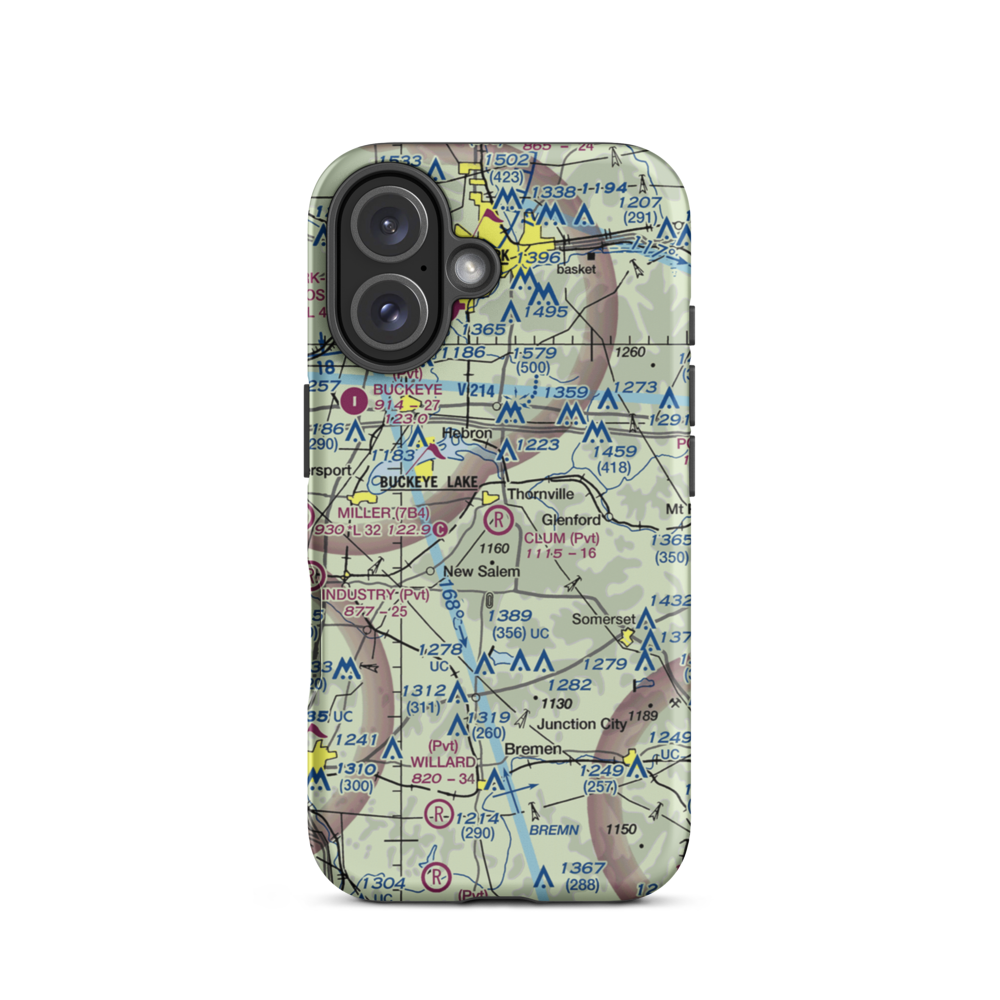 Clum Airport (8OI5) VFR Sectional  Tough iPhone Case iPhone 16 model shown