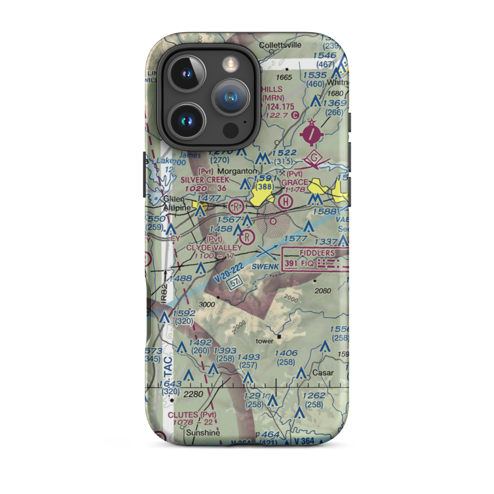 Clyde Valley Airport (3NC0) VFR Sectional  Tough iPhone Case iPhone 16 Pro Max model shown