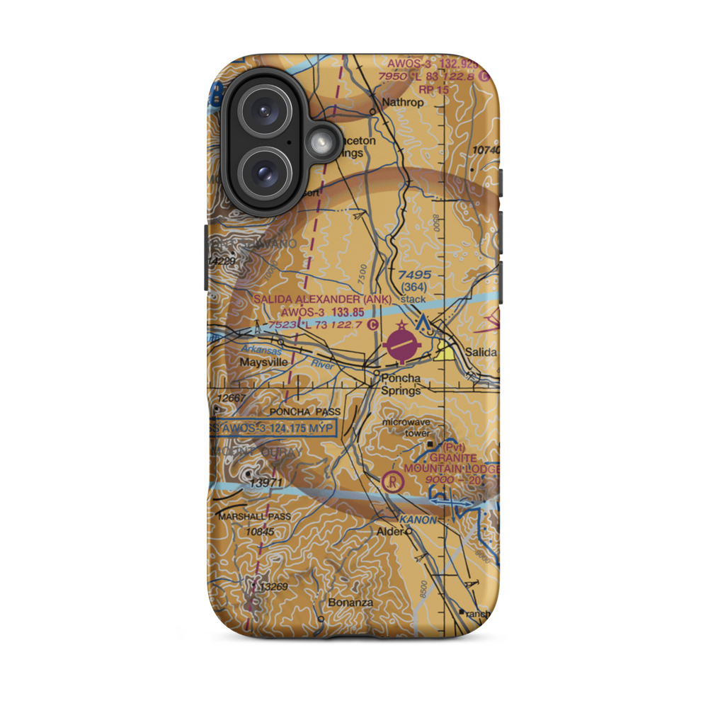 CMRS Airdrome Airport (2CO2) VFR Sectional  Tough iPhone Case iPhone 16 Plus model shown