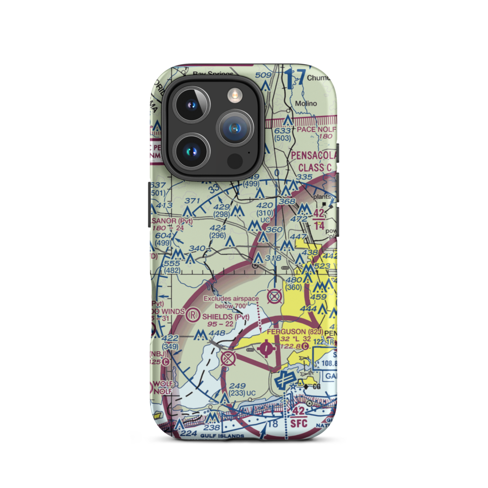 Coastal Airport (83J) VFR Sectional  Tough iPhone Case iPhone 16 Pro model shown