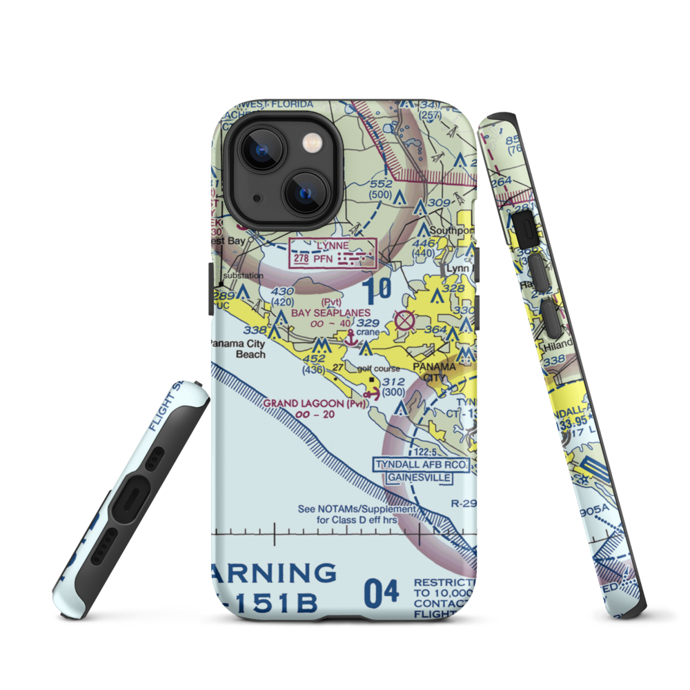 Coastal Systems Station Heliport (NBV) VFR Sectional  Tough iPhone Case iPhone 13 model shown