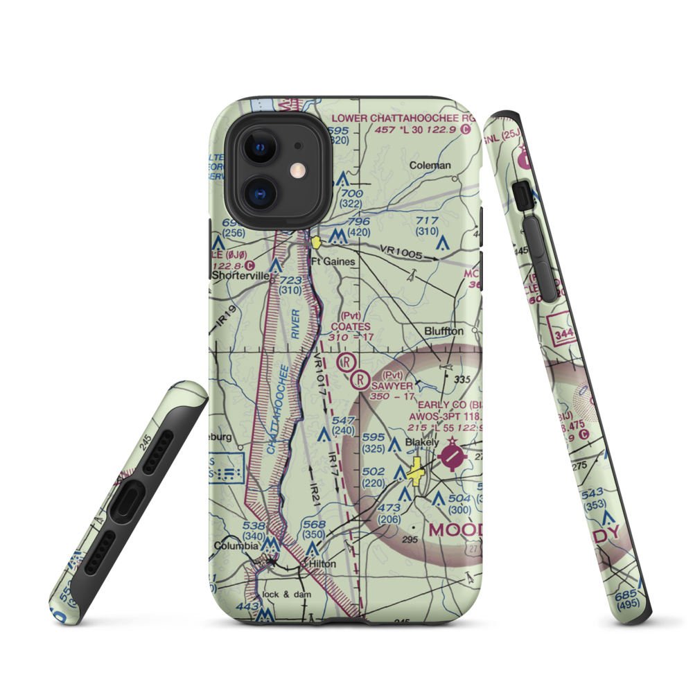 Coates Airport (79GA) VFR Sectional  Tough iPhone Case iPhone 11 model shown