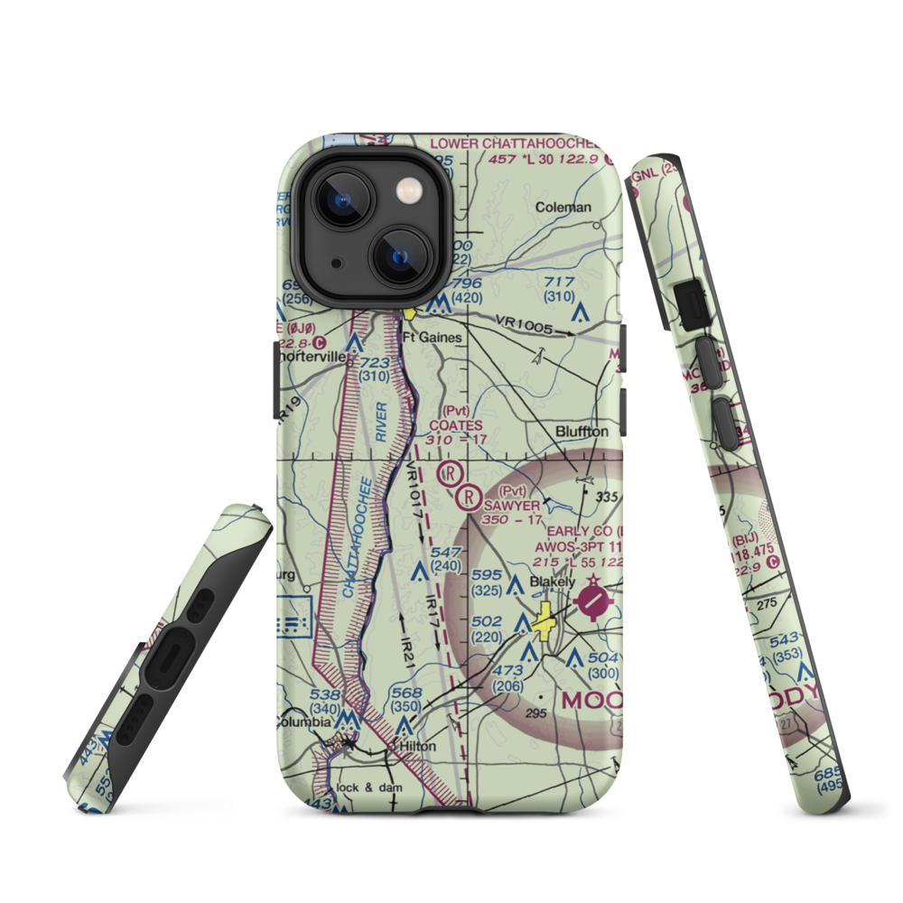 Coates Airport (79GA) VFR Sectional  Tough iPhone Case iPhone 14 model shown