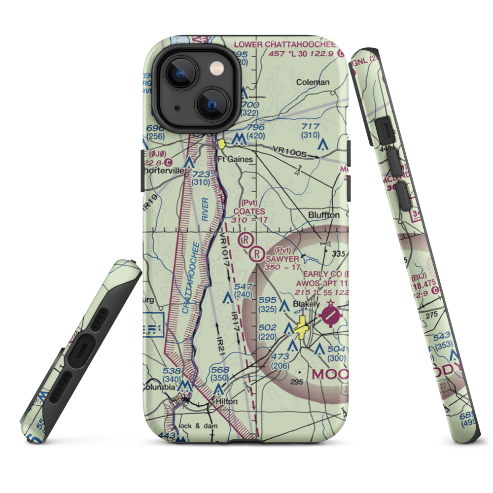 Coates Airport (79GA) VFR Sectional  Tough iPhone Case iPhone 14 Plus model shown