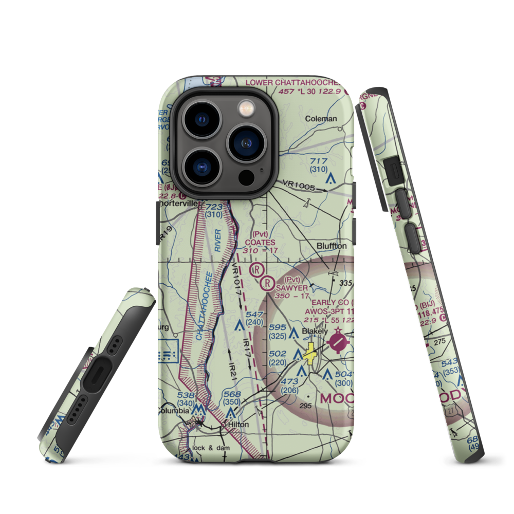 Coates Airport (79GA) VFR Sectional  Tough iPhone Case iPhone 14 Pro model shown