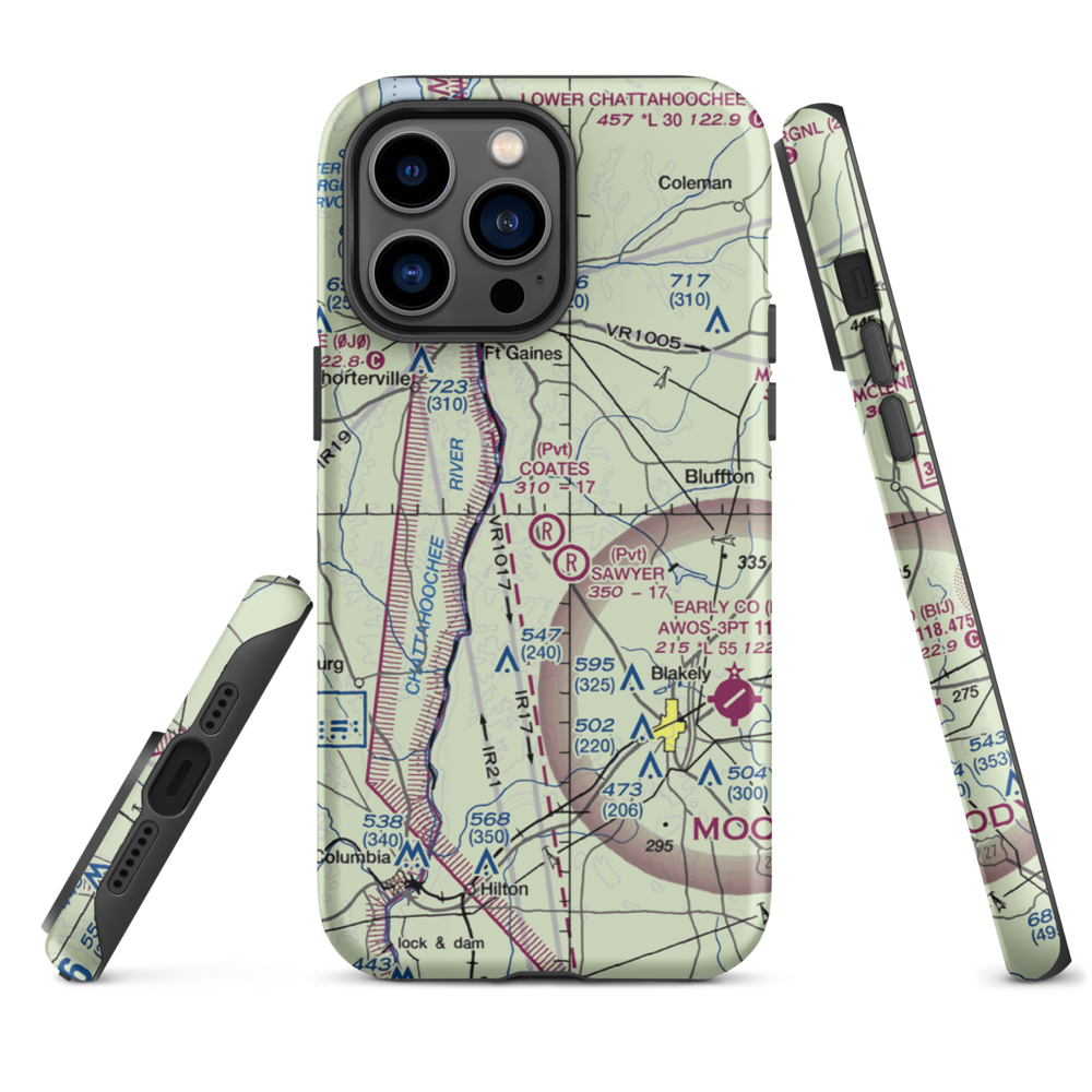 Coates Airport (79GA) VFR Sectional  Tough iPhone Case iPhone 14 Pro Max model shown