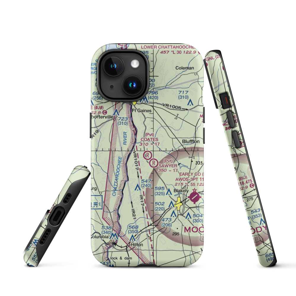 Coates Airport (79GA) VFR Sectional  Tough iPhone Case iPhone 15 model shown