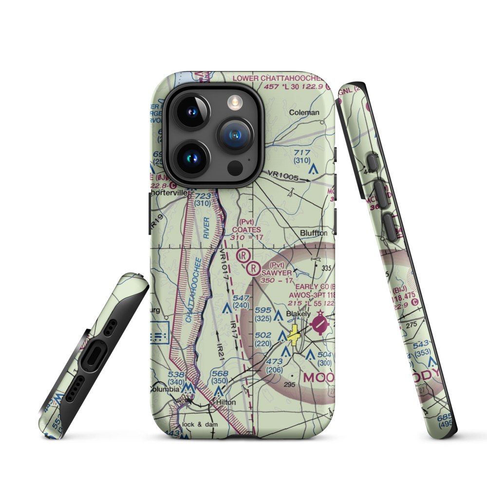 Coates Airport (79GA) VFR Sectional  Tough iPhone Case iPhone 15 Pro model shown