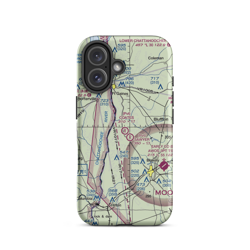 Coates Airport (79GA) VFR Sectional  Tough iPhone Case iPhone 16 model shown