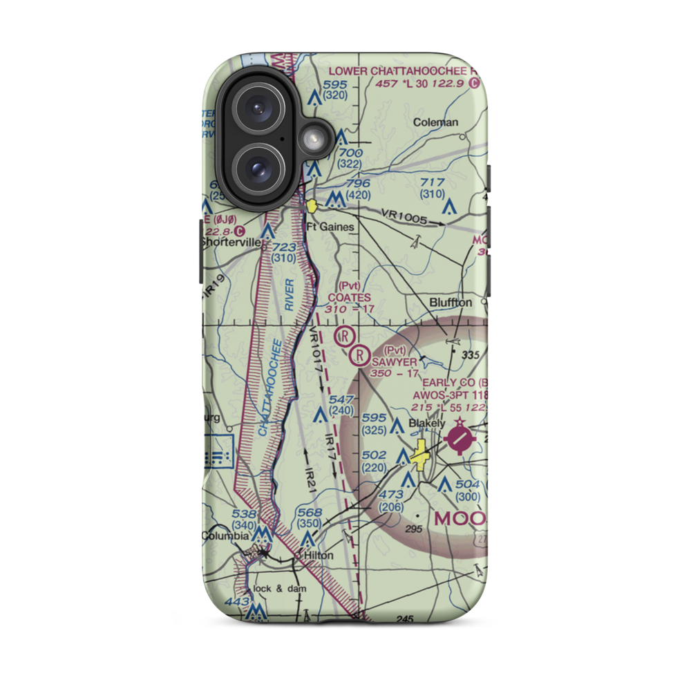 Coates Airport (79GA) VFR Sectional  Tough iPhone Case iPhone 16 Plus model shown