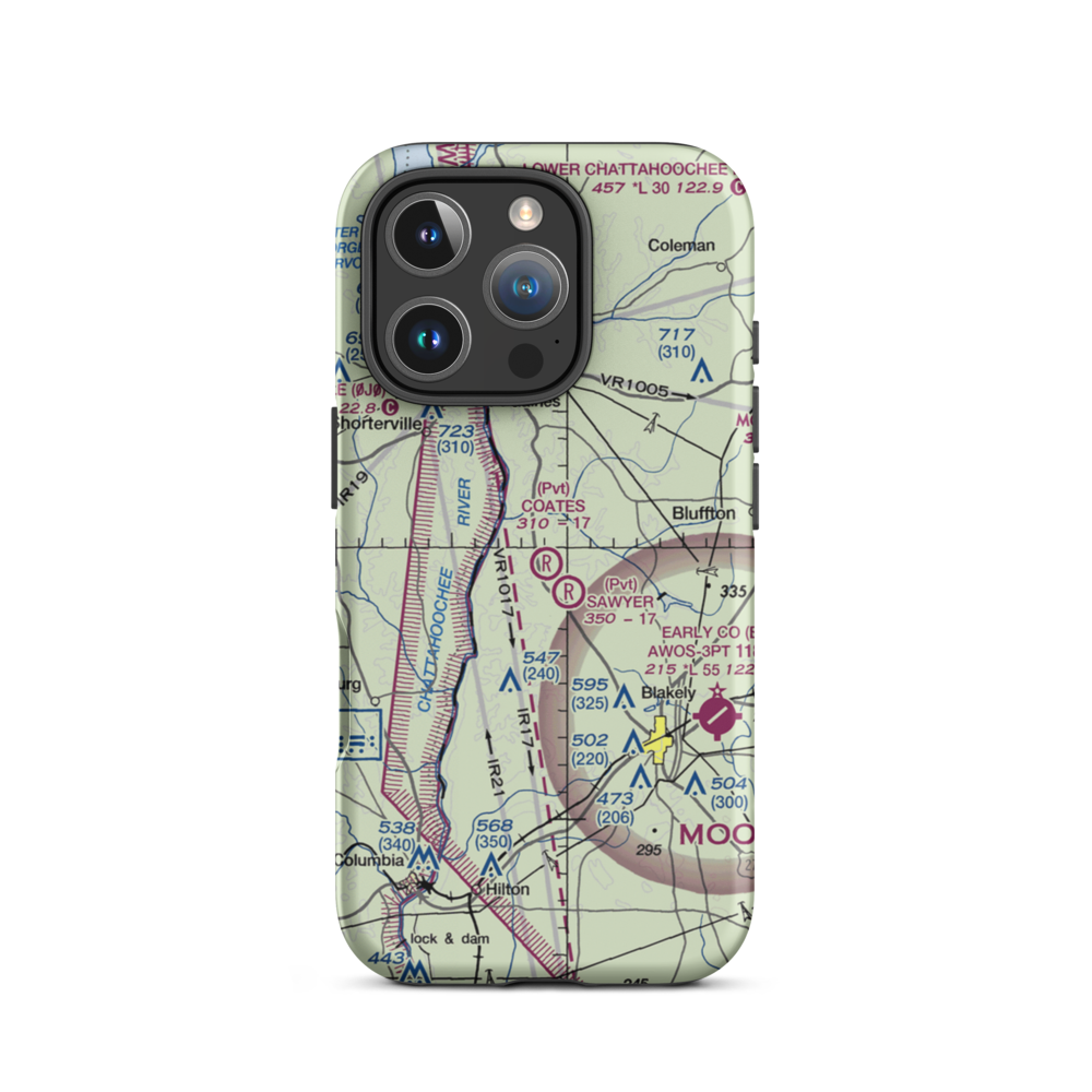 Coates Airport (79GA) VFR Sectional  Tough iPhone Case iPhone 16 Pro model shown