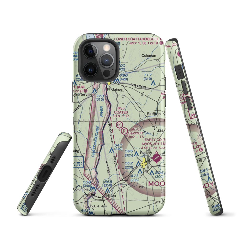 Coates Airport (79GA) VFR Sectional  Tough iPhone Case iPhone 12 Pro model shown