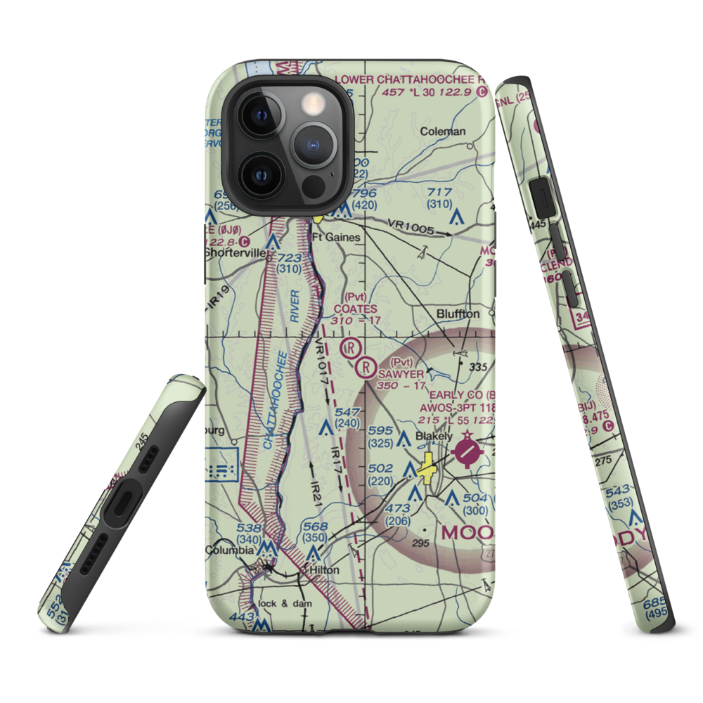 Coates Airport (79GA) VFR Sectional  Tough iPhone Case iPhone 12 Pro Max model shown