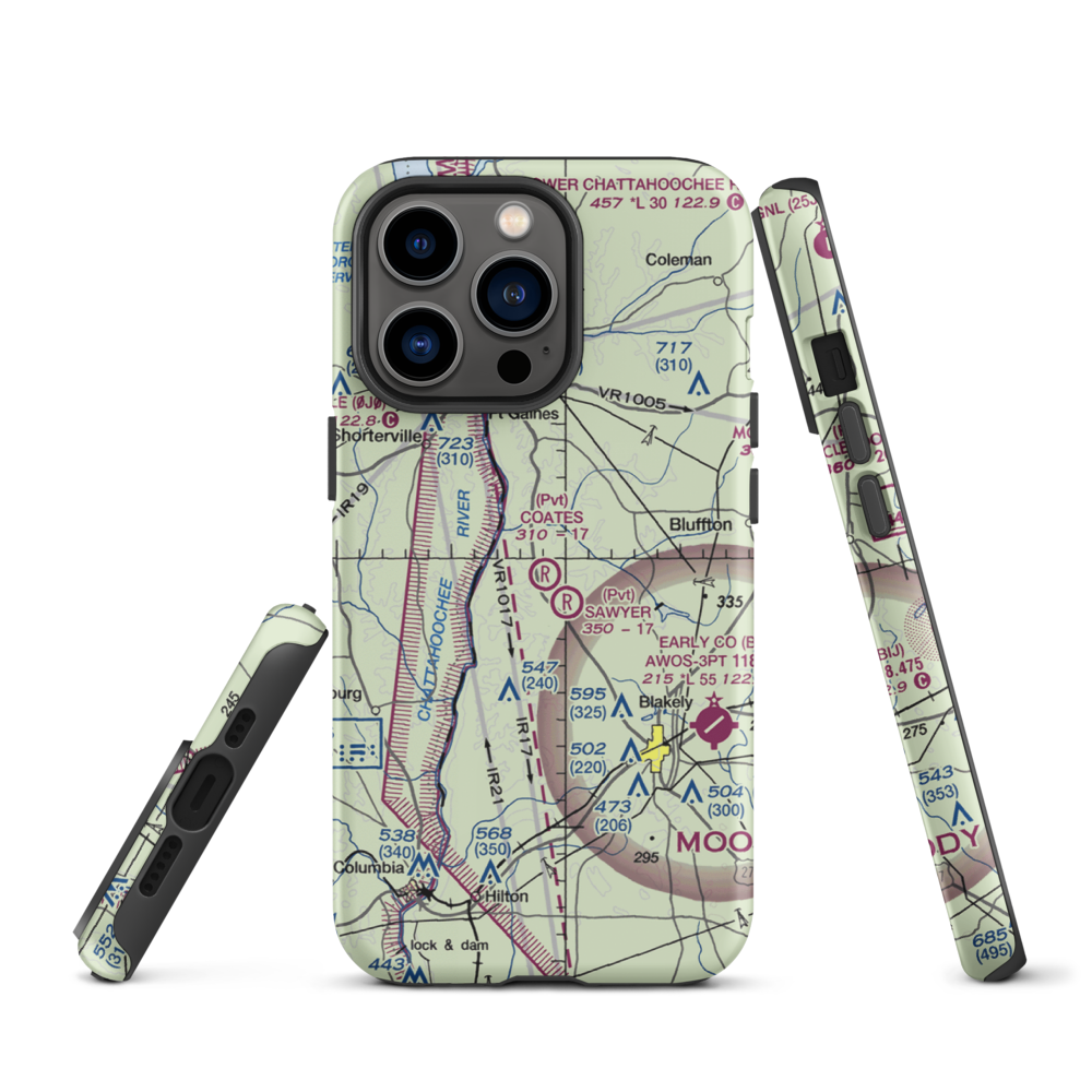 Coates Airport (79GA) VFR Sectional  Tough iPhone Case iPhone 13 Pro model shown