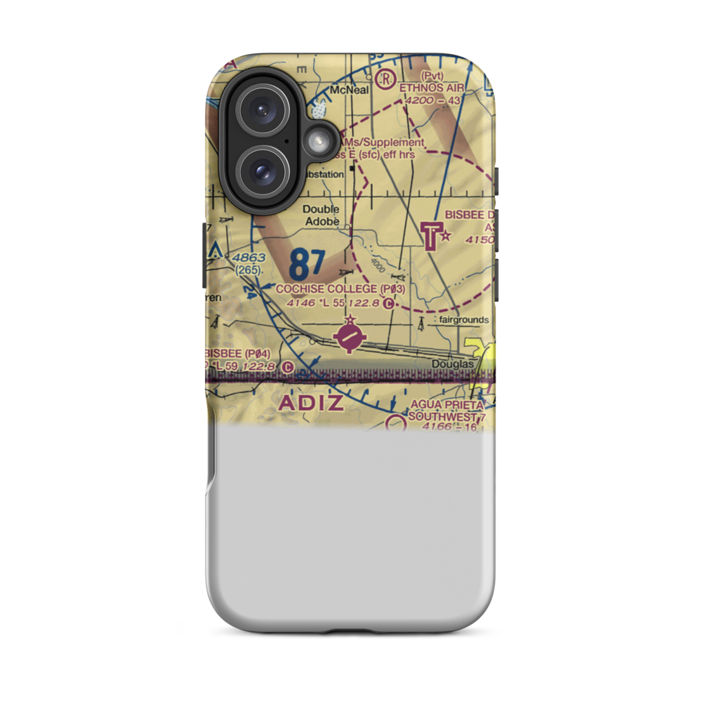 Cochise College Airport (P03) VFR Sectional  Tough iPhone Case iPhone 16 Plus model shown