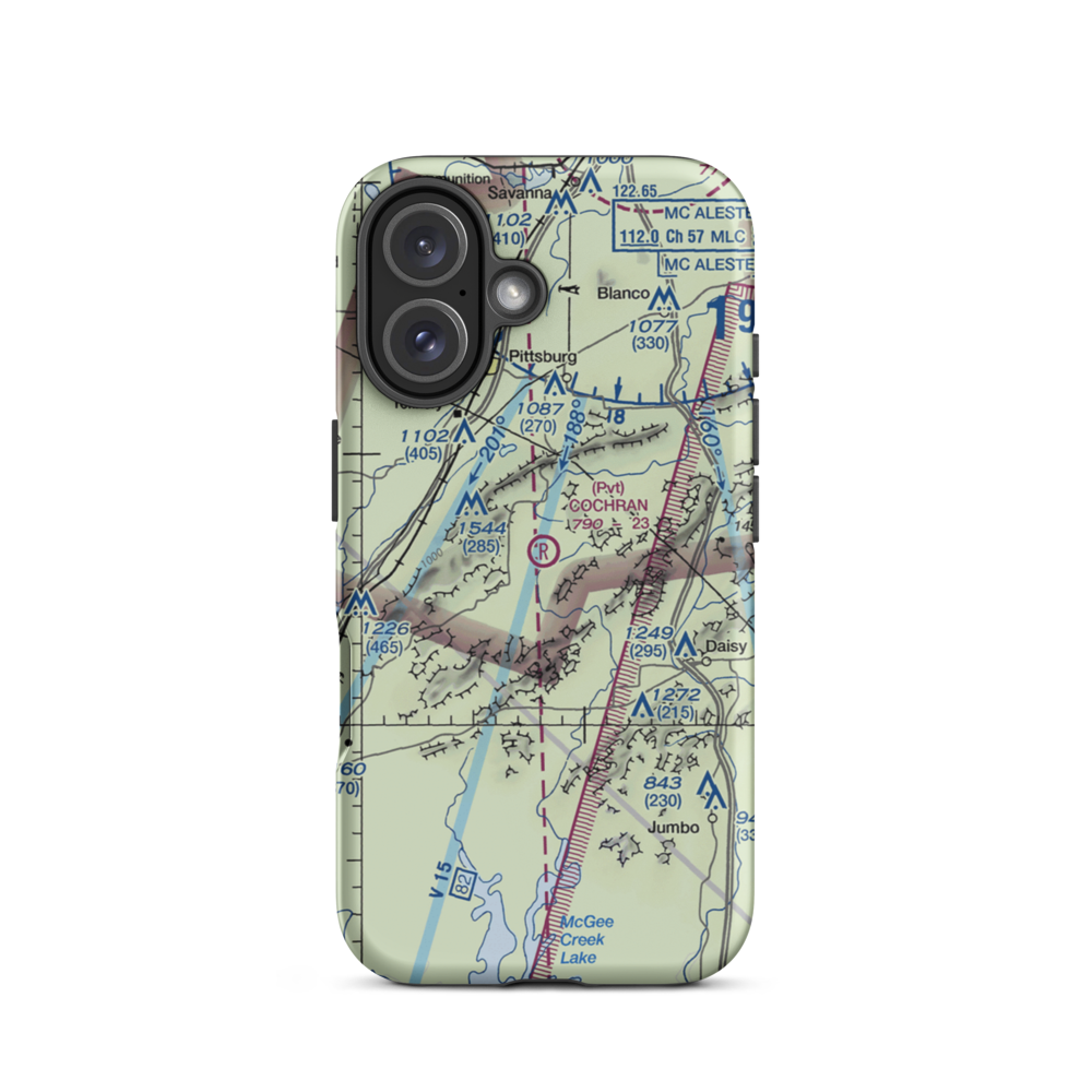 Cochran Ranch Airport (6OK7) VFR Sectional  Tough iPhone Case iPhone 16 model shown