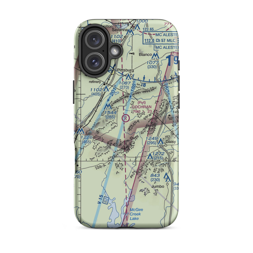 Cochran Ranch Airport (6OK7) VFR Sectional  Tough iPhone Case iPhone 16 Plus model shown