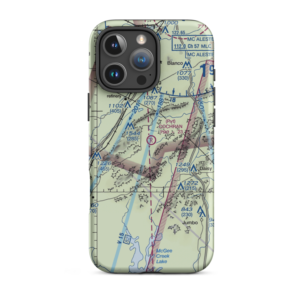 Cochran Ranch Airport (6OK7) VFR Sectional  Tough iPhone Case iPhone 16 Pro Max model shown
